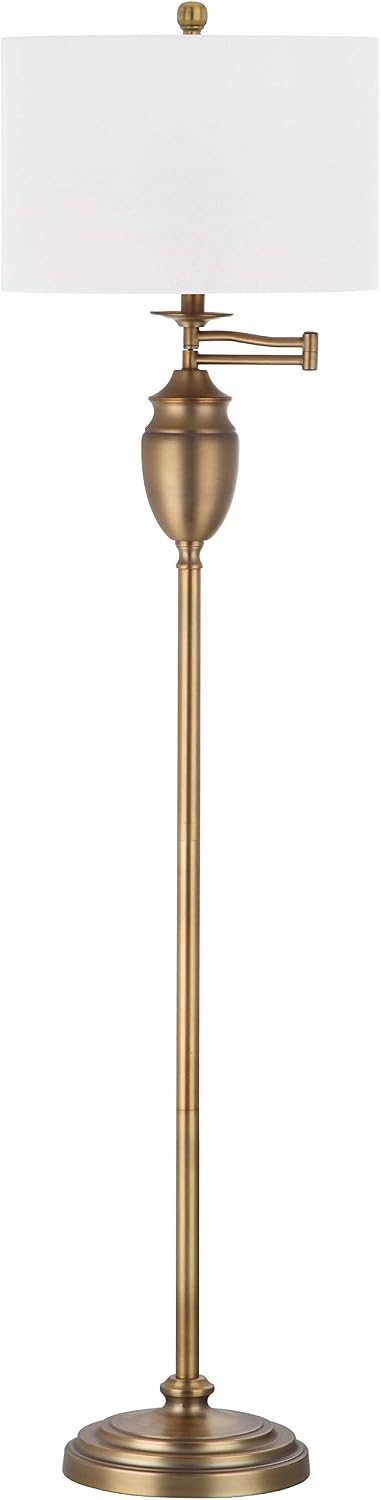 SAFAVIEH Lighting Collection Antonia Traditional Farmhouse Swivel Swing Arm Gold 60-inch Living Room Bedroom Home Office Standing Floor Lamp (LED Bulb Included)