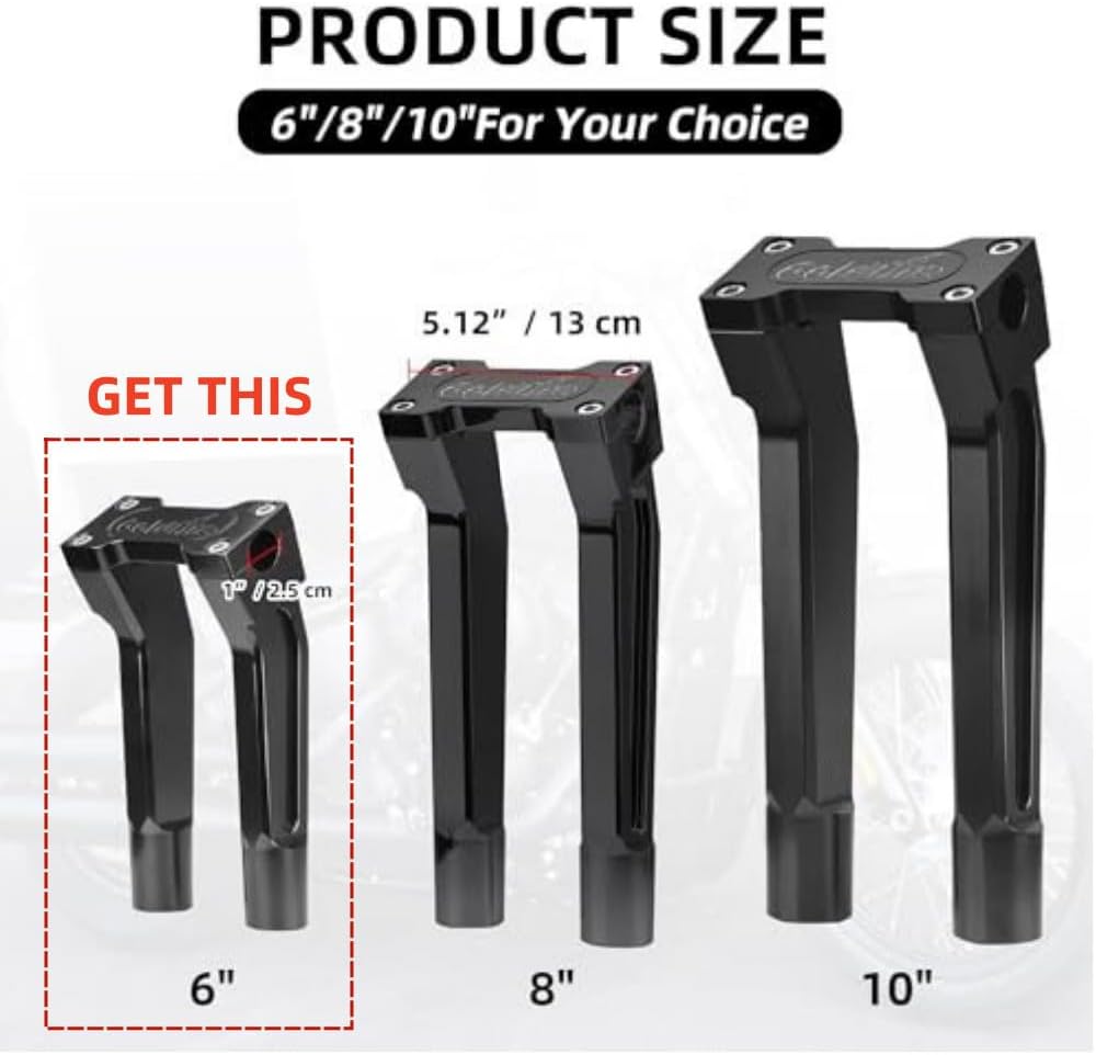 Alu for Mini um Club Style 6' Pullback Handlebar Riser Kit for Harley 1' Top Clamp Bar