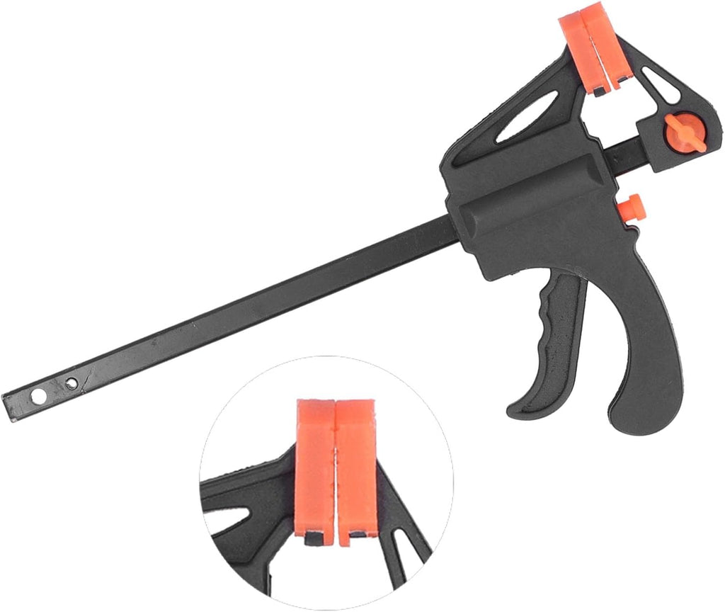 Ratchet Bar Clamp Quick Release Woodworking Clamp with Soft Jaw Pad for Furniture Manufacturing and Packaging Industries ABS Iron Construction Durable and Reliable (24 inch)