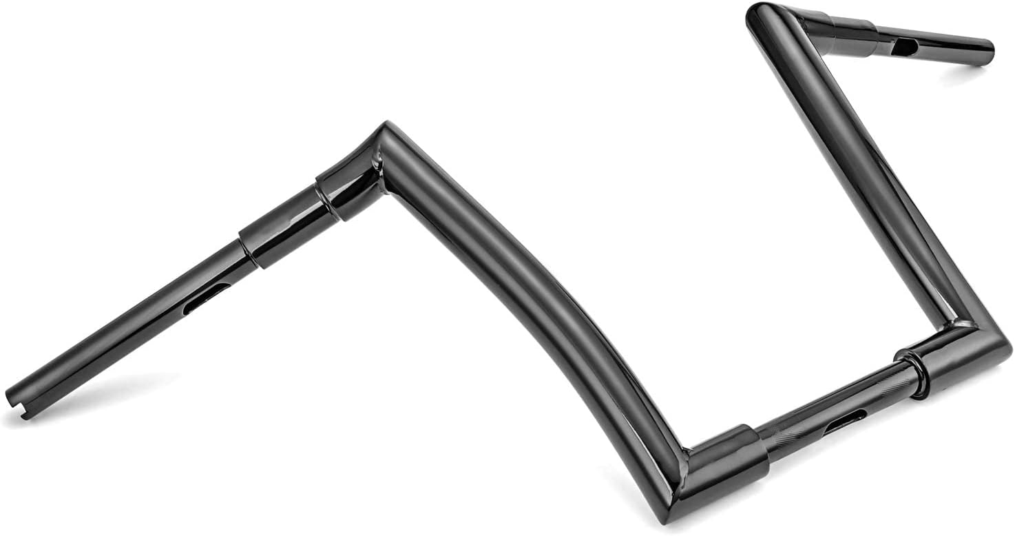 Mofun 12' Rise Ape Hangers 1' Clamp Handlebars 1.5' Fat Bars Compatible with Harley Softail Dyna Sportster XL 883 1200, Road Glide 1998-2013 Road King 1994-2022 Gloss Black