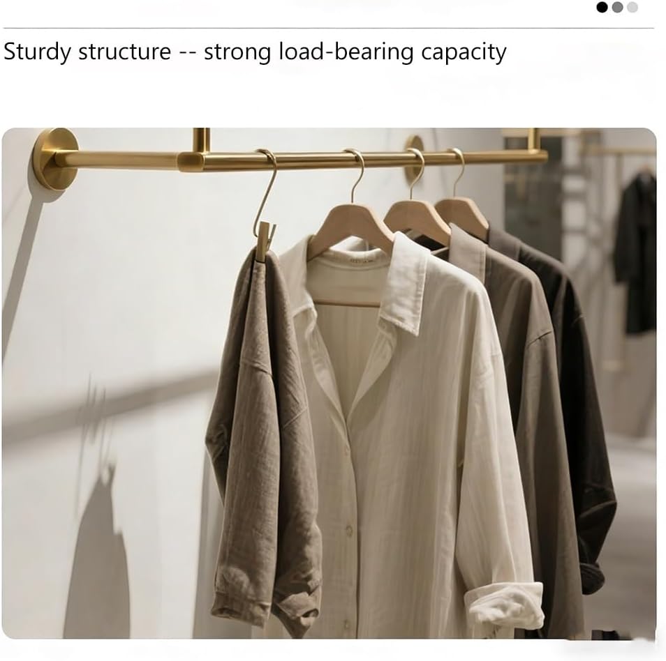 LXHELIVERY Wall Mount Clothing Display Rack - Heavy Duty Metal Garment Hanger Bar For Retail Store/Boutique Space Saving Clothes Rail For Clothing Shop(60cm/23.6')