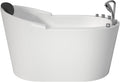 Premium 51' Modern Freestanding Whirlpool Bathtubs with Black Bathtub Pillow, Soaking Acrylic Tub With Faucet