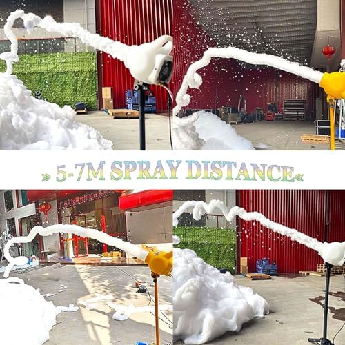 2025 Ultimate Foam Cannon with Stand - 800W High Power, 792GPM Output, 5-7M Spray Distance, Quick Setup Bubble Machine for DJs, Event Planners, Schools - Yellow Party Essential