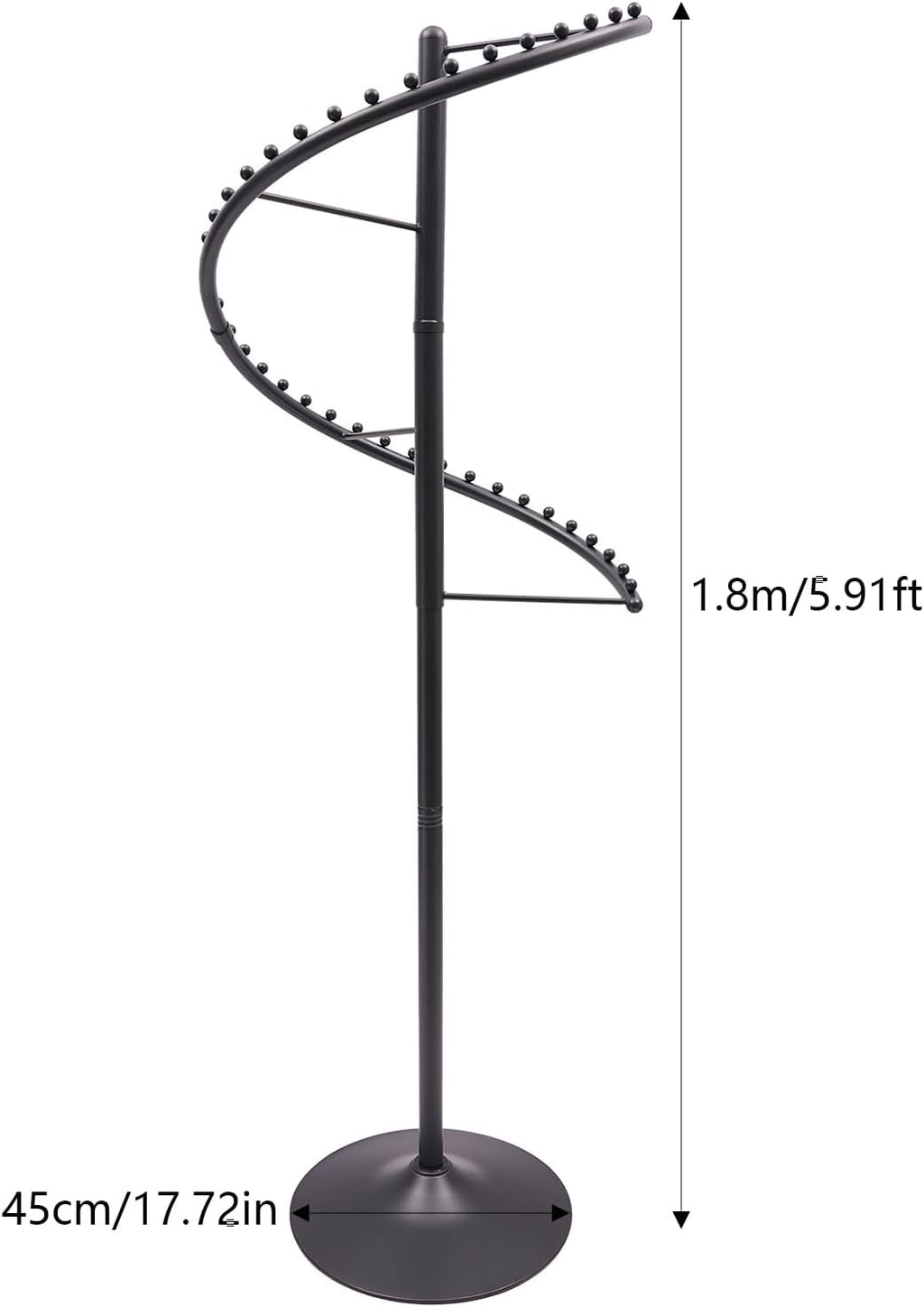 JOMCYDM Spiral Rotating Clothing Rack Heavy Duty Garment Rack Standing Scarf Holder 360 ° Metal Clothes Display Rack for Bedroom Living Room Retail Stores