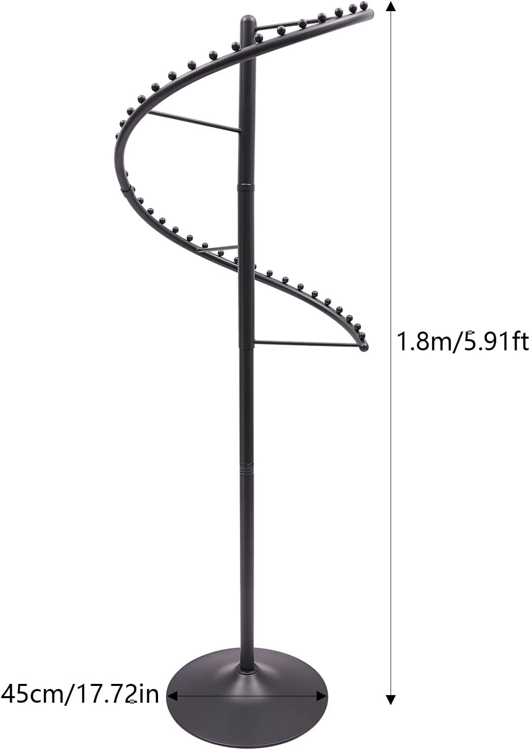 JOMCYDM Spiral Rotating Clothing Rack Heavy Duty Garment Rack Standing Scarf Holder 360 ° Metal Clothes Display Rack for Bedroom Living Room Retail Stores