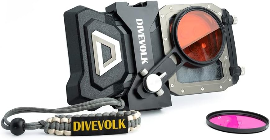 DIVEVOLK Expansion clamp for seatouch 4 max housing Including Red Filter/Purple Filter +Clamp+Conversion Ring