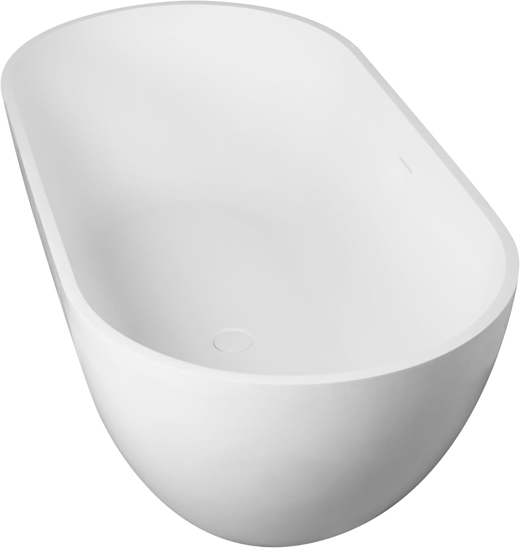 59 inch small size stone resin solid oval shape freestanding bathtub for the bathroom