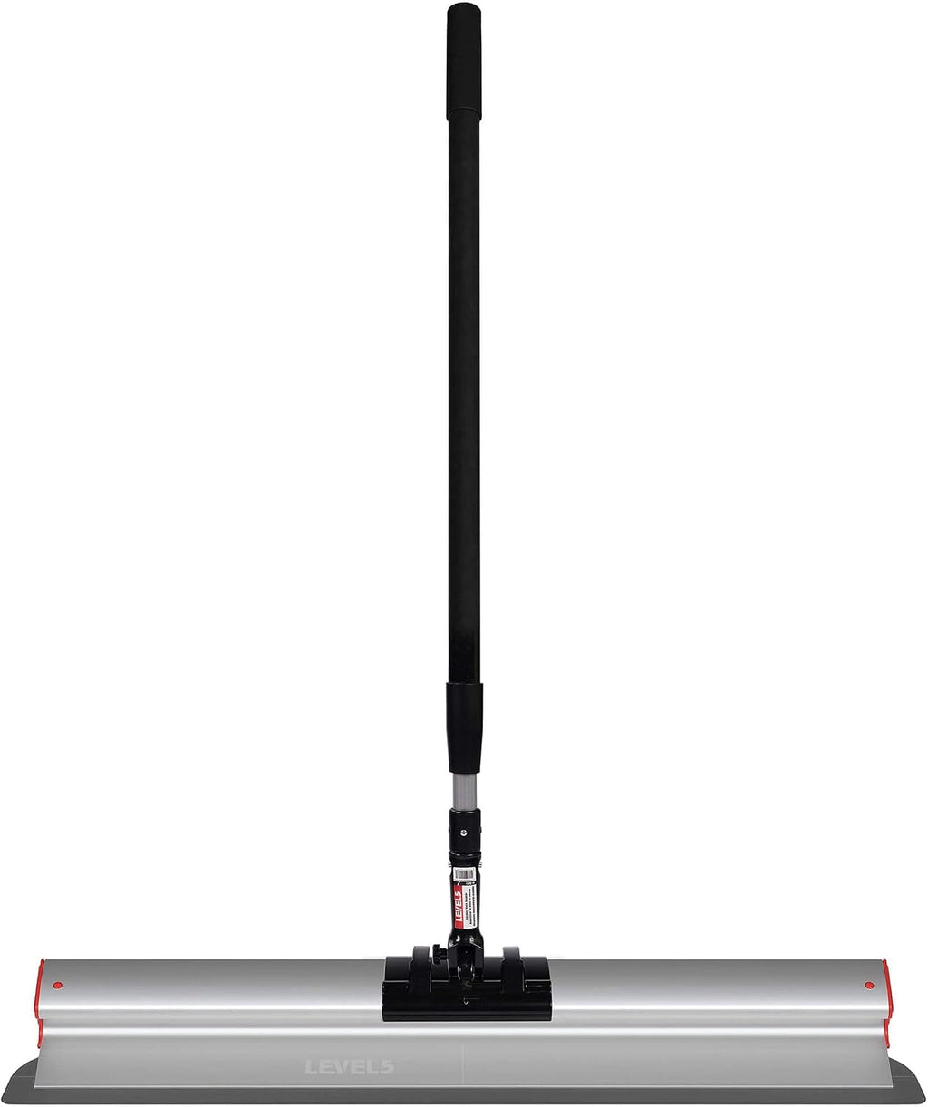 LEVEL5 Skimming Blade Combo, 32' Blade + 38.5' - 63' Extension Handle | Smoothing/Knockdown Drywall Knife | Extruded Aluminum & European Stainless Steel Construction | High-Impact End Caps | 5-426