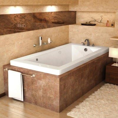 3260VN Guadeloupe 60' x 23' Rectangular Bathtub Drain Location: Right, Finish: White, Trim Finish: White