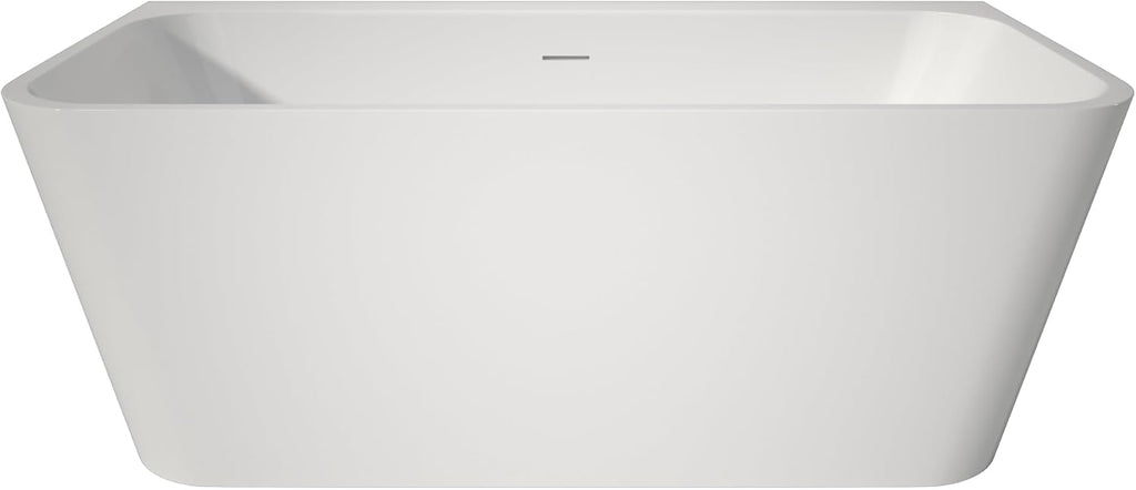 59' Stand Alone Tub Acrylic Rectangular Free Standing Soaking Bath tub (White)