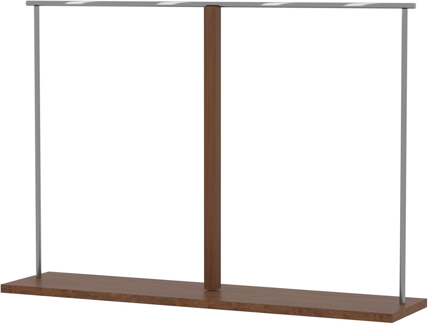Retail Clothing Display Stand, Commercial Heavy Duty Garment Rack, Walnut Wood Grain Stainless Steel Clothing Rack,B