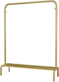 Garment Rack Nordic Modern Clothing Rack With Shelves, Heavy Duty Metal Garment Rack For Hanging Clothes, Retail Display Clothes Rail, Space Saving Coat Rack For Bedroo(Size:120x40x150CM ,Color:Gold)
