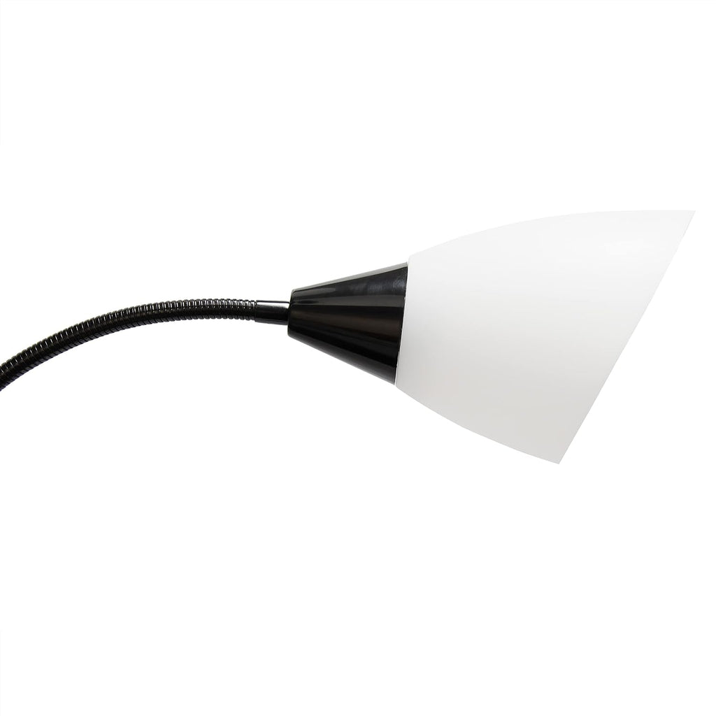 Simple Designs LF2006-BAW 67' Contemporary Multi Head Medusa 5 Light Adjustable Gooseneck Black Floor Lamp with White Shades for Kids Bedroom Playroom Living Room Office (Pack of 2)