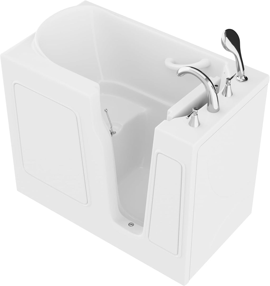 ANZZI Tubs Series Wide Opening Door Right Drain Quick Fill Walk-In Soaking Tub in White Finish 26 in. x 46 in. | AMZ2646RWS