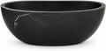 CHETTO C Black Marble Freestanding Bathtub, Luxury Oval Stone Soaking Tub with Smooth Curved Design, Deep Ergonomic Stand Alone Bath Tub for Master Suite, Spa & Hotel Bathroom 60'Lx29.53'Wx21.65'H
