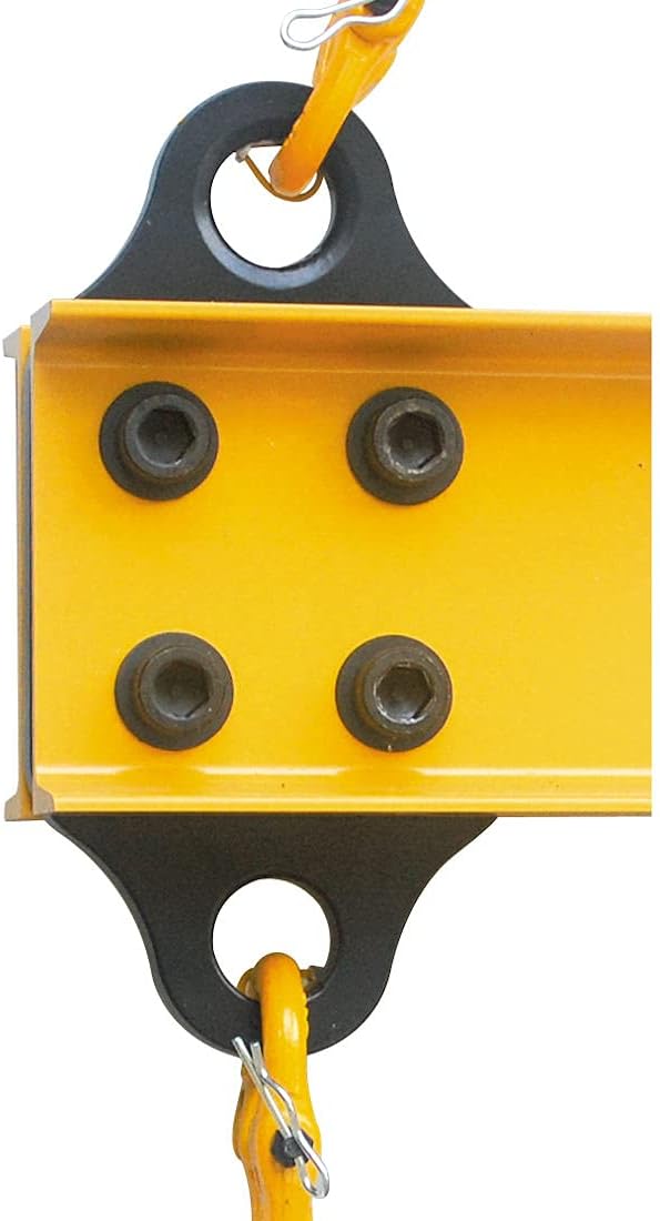 4400 LBS 2 Ton Aluminum 4' Lifting Spreader Beam Lifting Bar with Swivel Self Locking Hooks and 4 FT Round Sling Bridle Heavy Duty Light Weight