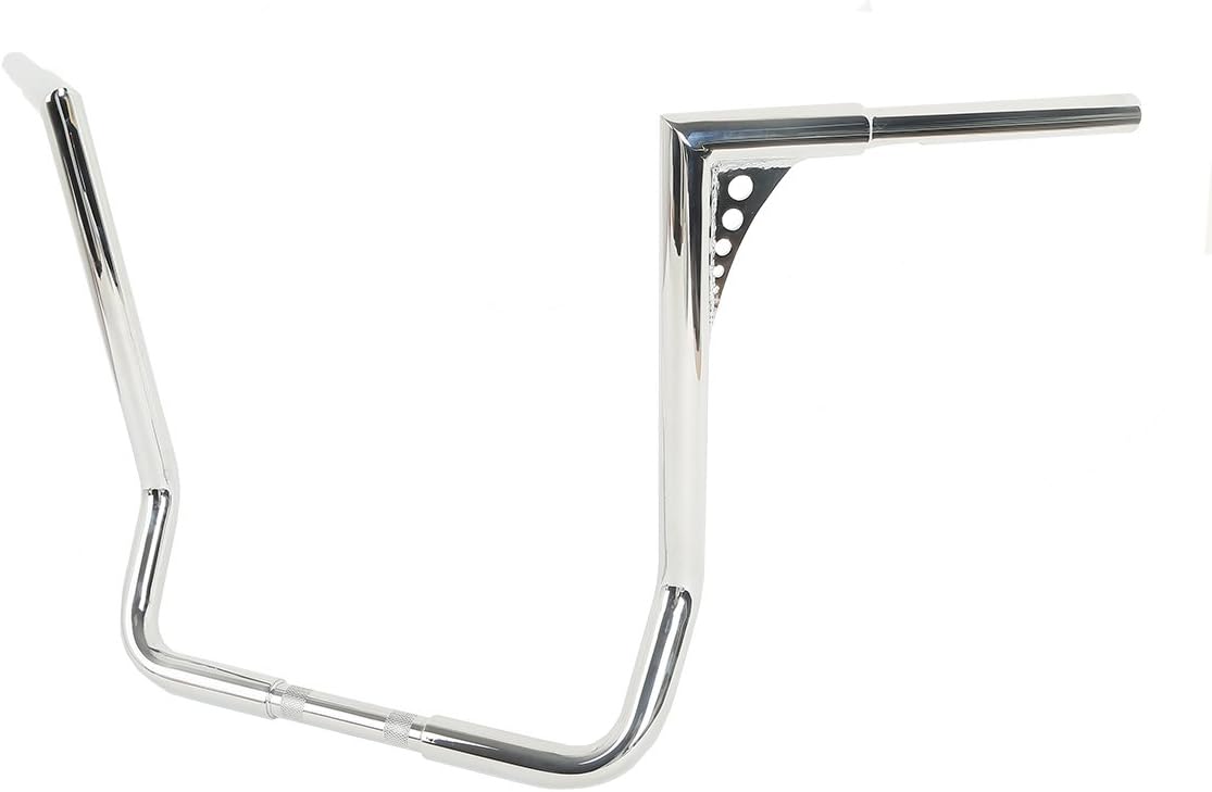TCT-MOTORPARTS Chrome 18' Rise Ape Hangers Bars 1-1/4' Handlebars Fit for Harley Touring Electra Street Glide, Ultra Limited and Tri Glide models, Dressers, Baggers