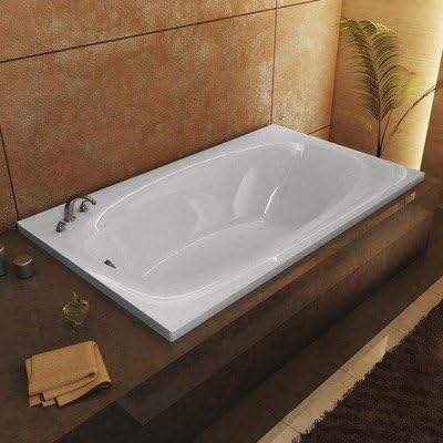 4266P St. Kitts 66' x 23' Rectangular Bathtub Drain Location: Right, Finish: White, Trim Finish: White