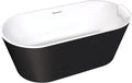 Transolid Maris 59 in. Freestanding Deep Soaking Bathtub | 31 in. Wide Acrylic Flatbottom | Center Drain | Bath Pillow Included | 23 in. Confirmed Soak Depth | Matte Black/White | K-AFTM5931-M3109