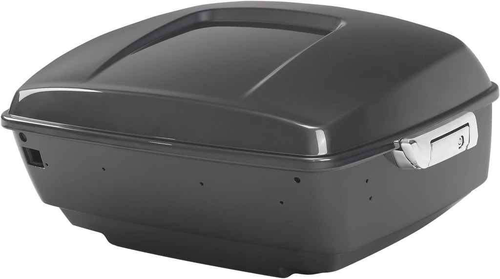 TCMT 13.7' King Motorcycle Trunk Box W/Latch Key Fit For Harley 2014-2025 Touring CVO Road King Road Glide Street Glide Electra Glide Ultra Limited Gauntlet Gray Metallic