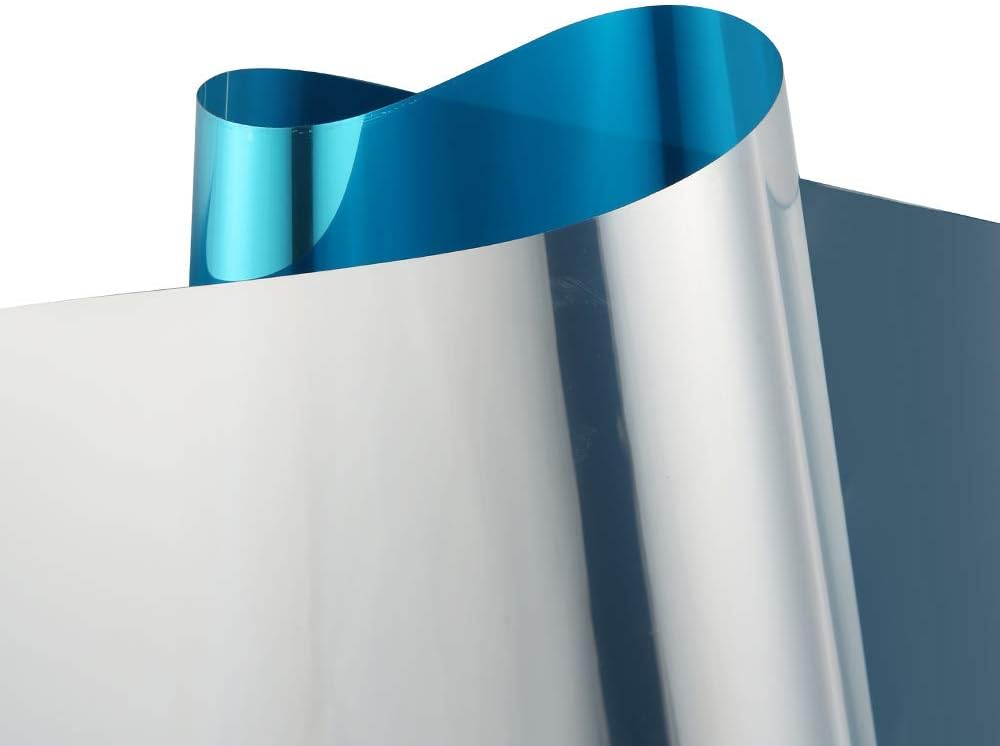 Window Privacy Film - One Way Mirror Reflective Glass Film with Heat Control and Anti UV Protection for Home and Office Windows, 24Inch x 100Feet, Blue Silver