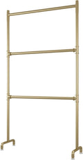 Clothes Stand, Metal Garment Rack with 3 Clothes Hanging Rail, Heavy Duty Stand Storage Shelf, for Coats, Bags, Sweaters, Shirts, for Clothing Retail Store(Size:100 * 40 * 230CM,Color:Gold)