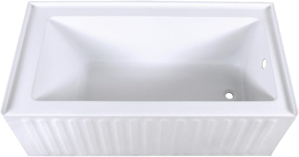 Aqua Eden VTDE603121R 60-Inch Acrylic 3-Wall Alcove Tub with Right Hand Drain Hole, White