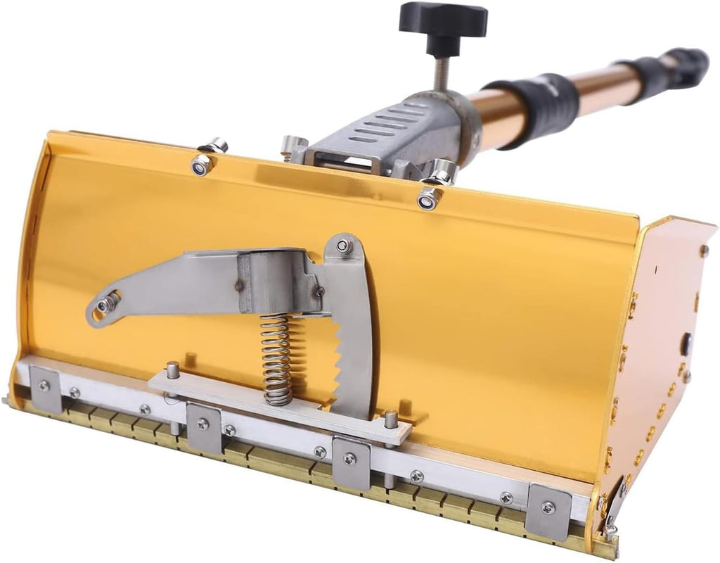 ErnZi 9.8 inch Drywall Flat Finishing Box w/ 40'-64' Handle, Aluminum Alloy Drywall Taping Flat Finishing Box Set, Drywall Mud Compound Drywall Putty Drywall Scraper Tools, 20240129