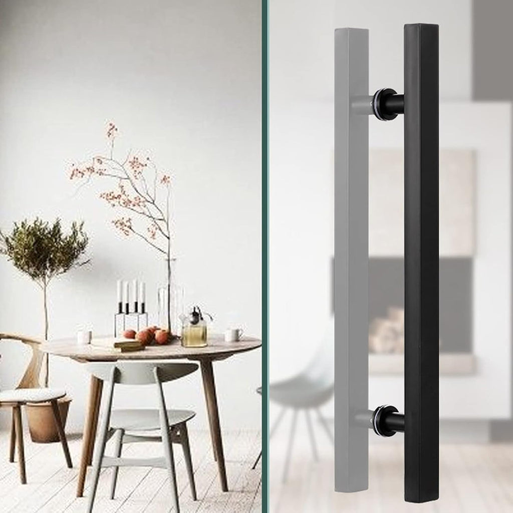 Door Handles 20Inch/24Inch/31Inch Metal Push Pull, Double Sided Pipe H Ssliding for Glass Door/Wooden Door