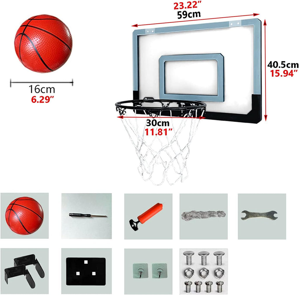 Basketball Hoop Portable Mini Basketball Stand for Children and Adults, Home Office Bedroom Indoor and Outdoor Basketball Hoop, for Door Frames and Walls (Size : 59x40.5cm)