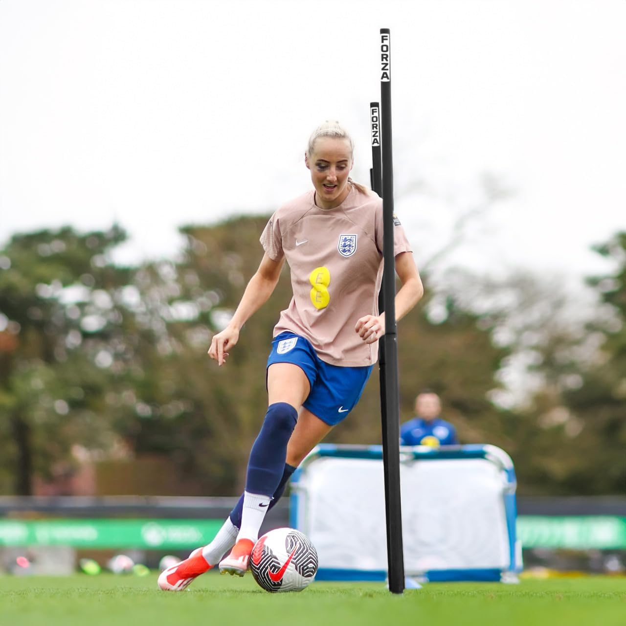 FORZA Slalom Agility Poles | Improve Endurance, Speed & Footwork | Color, Size & Rubber Base Options Available [8 Pack]