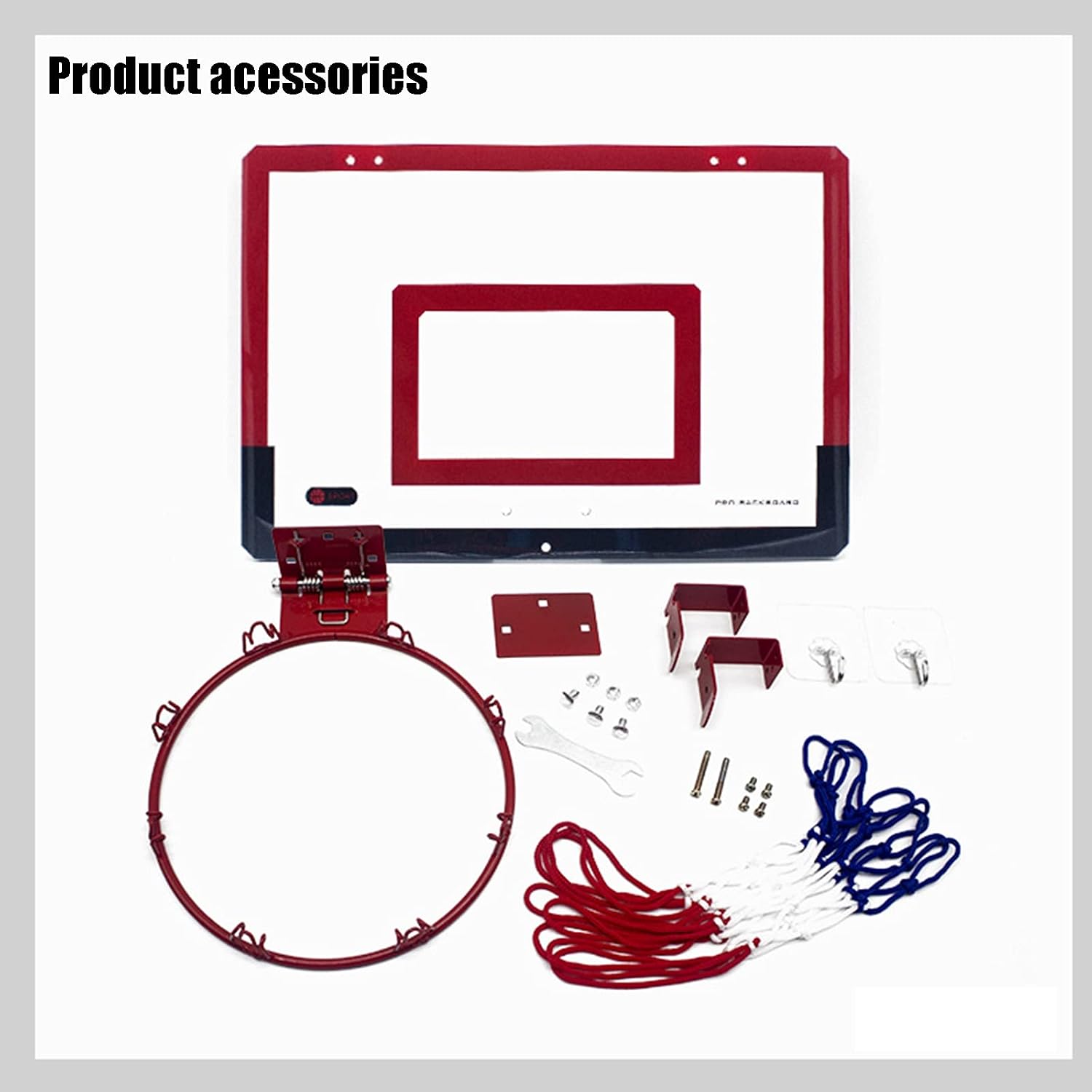 Basketball Rim Wall-Mounted Basketball Hoop,Children's Mini Suspended Steel Backboard,for Indoor and Outdoor Gymnasiums (Color : Style2, Size : 58.5x40cm)