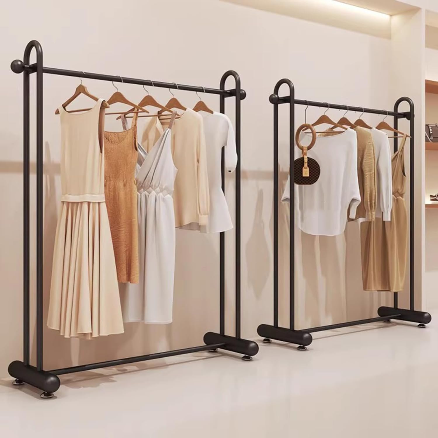 Garment Rack Heavy Duty Metal Clothing Rack, Hanging Clothes Organizer Rail For Display And Storage, Commercial Clothes Rail For Boutique Retail, Single Rod Coat Rack For Bedroom, (Size:100X40X150CM)