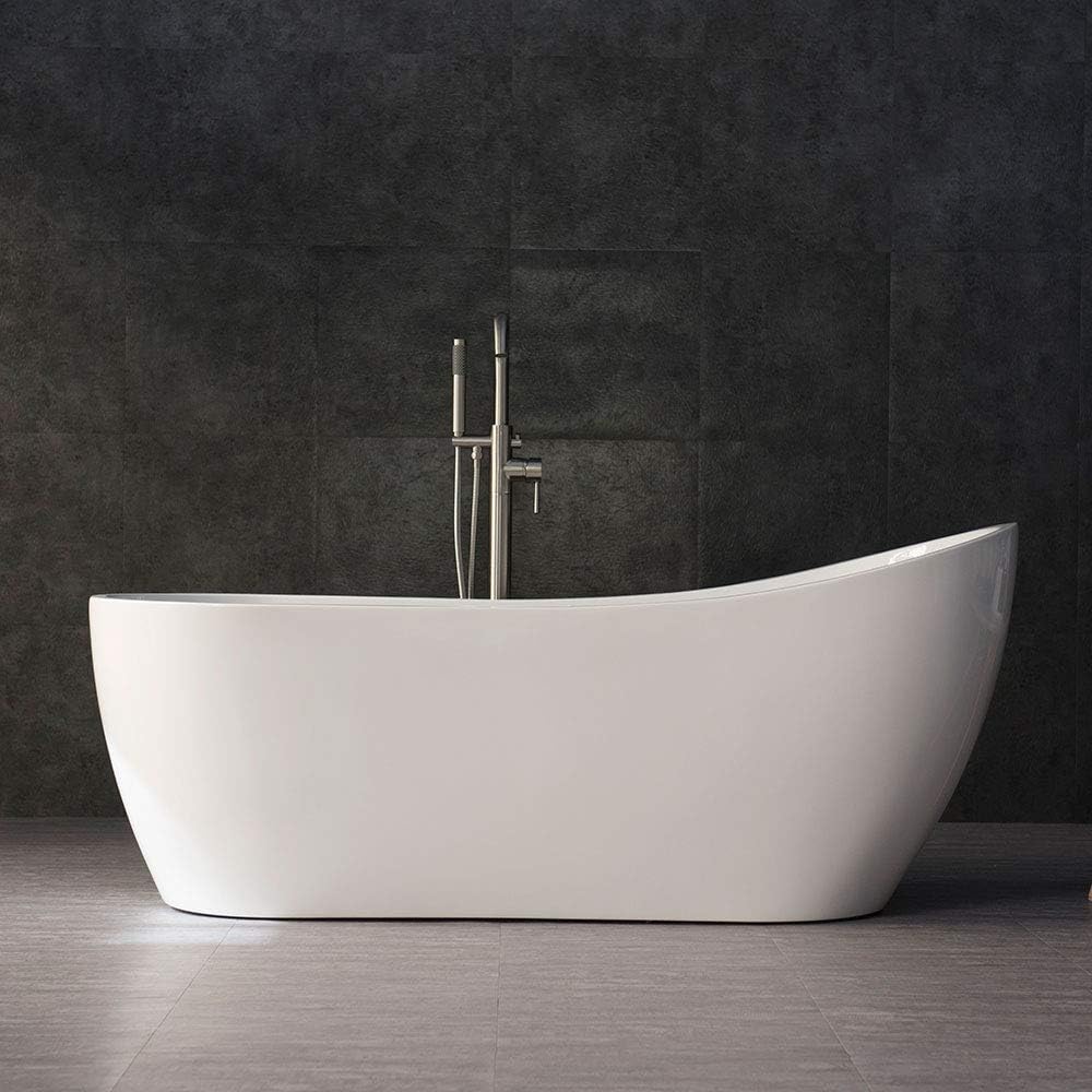Woodbridge 67' Acrylic Bathtub Soaking Tub Brushed Nickel Freestanding F0001, BTA1508 +F000, B-0001 WITH Faucet II, Model: B-0001 /BTA1508 + F0001