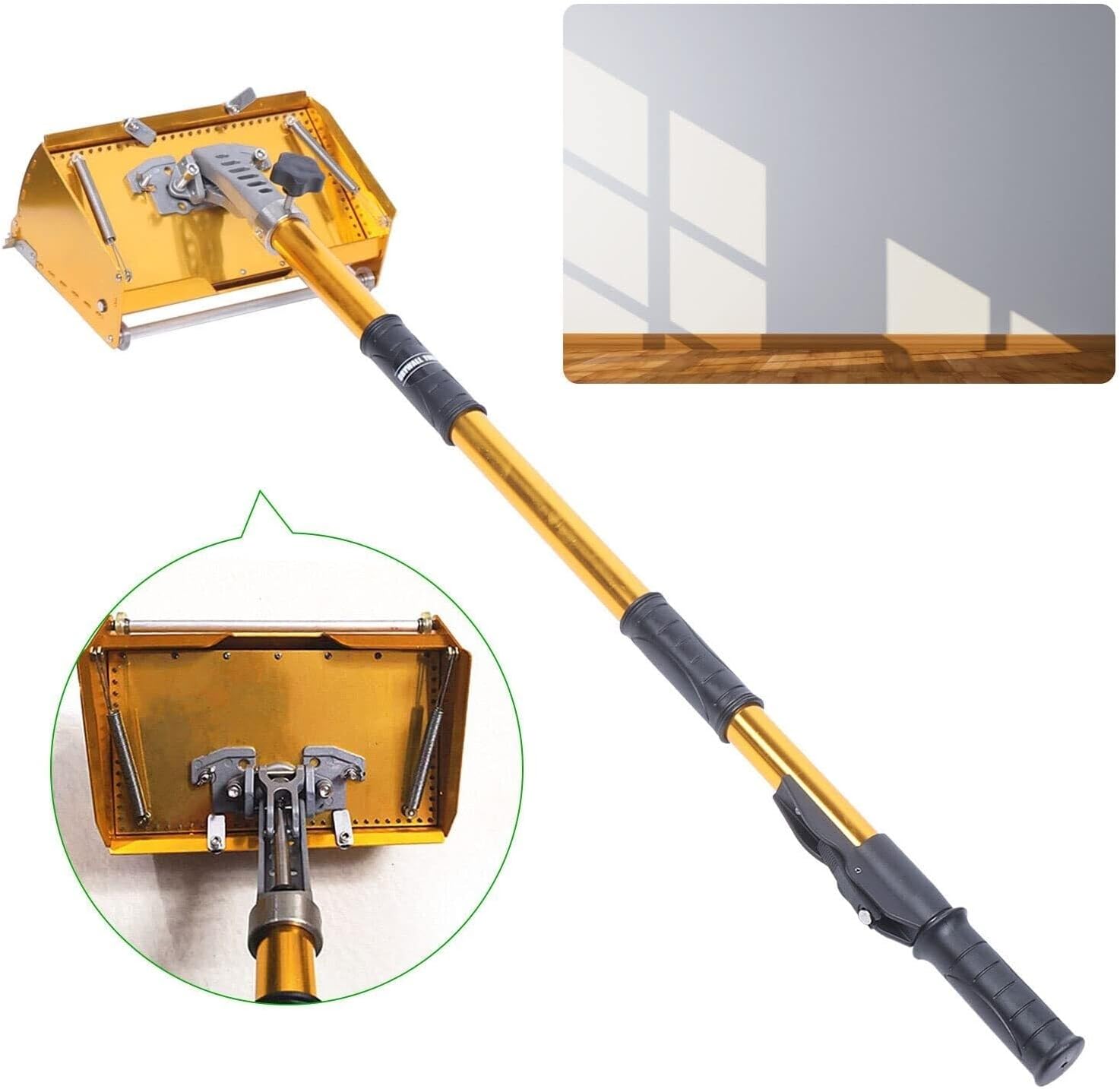 taping machine Professional Drywall Flat Finishing Box,9.8Inches Drywall Mud Compound Taping Tool, Quick Clean 40-64'' Adjustable Handle Putty Drywall knife Machine Suitable For Mud Drywall Skimming