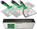 USG Sheetrock Matrix Stainless Steel Drywall Taping Knife Set 6'-10'-12' with Matrix Mud Pan