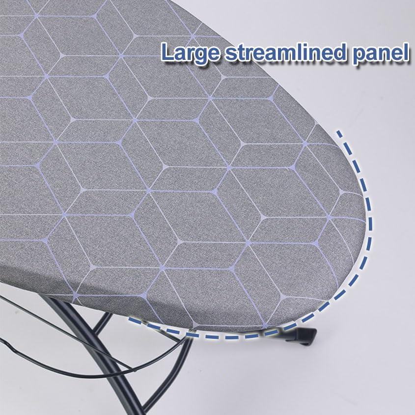 Ironing Board Full Size, Panel Iron Board with Iron Rest, Heat & Scorch Resistant Cover, Adjustable Height Heavy Duty Ironing Board with Garment Rack, for Home, Dorm
