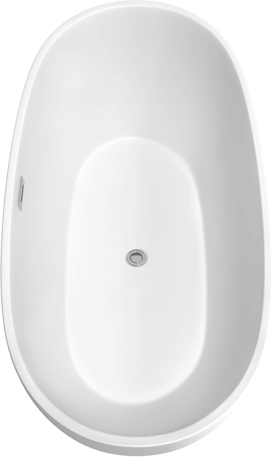 Juno 67 Inch Freestanding Bathtub in Matte White with Polished Chrome Drain and Overflow Trim
