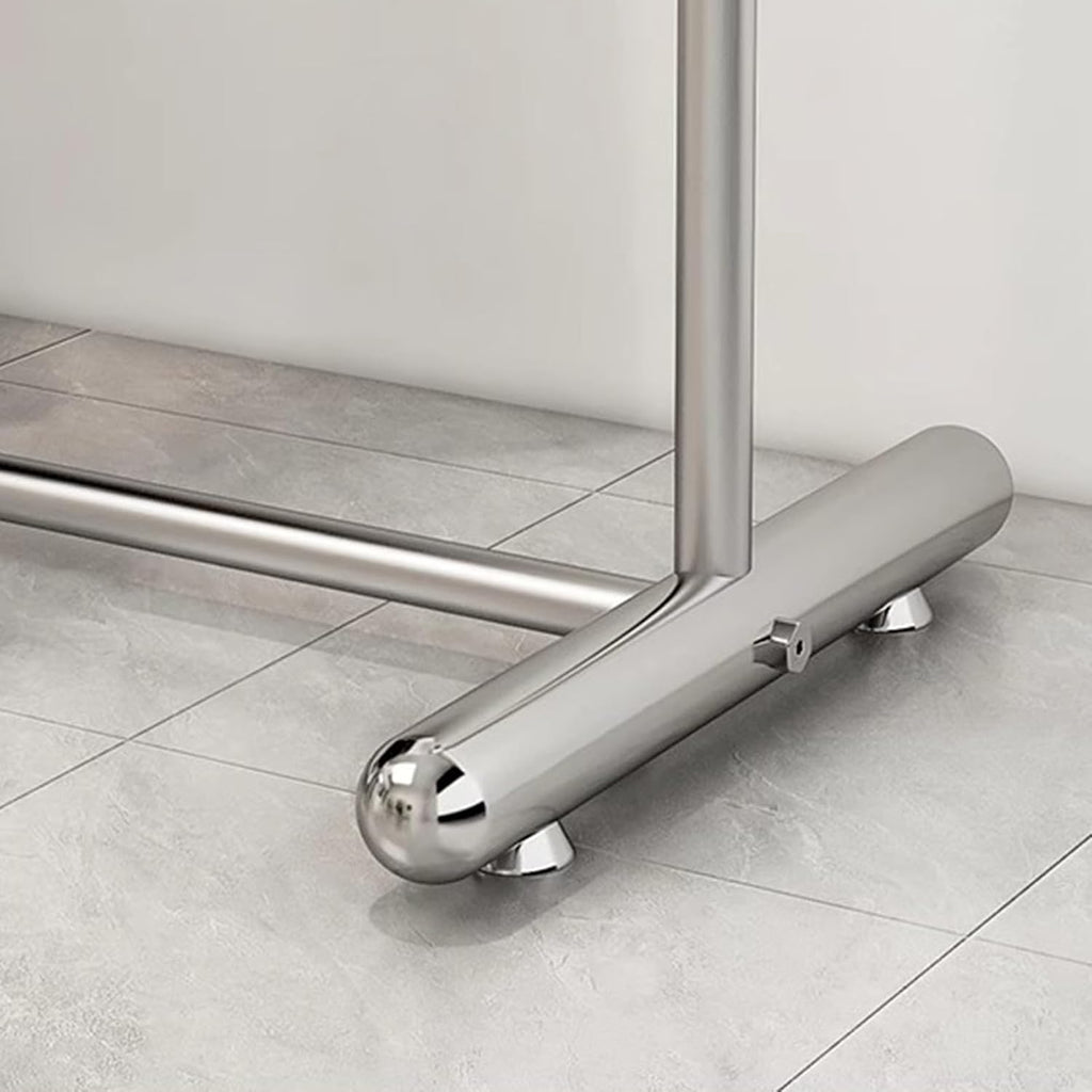 Garment Rack Heavy-Duty Clothes Rail, Stainless Steel Clothing Rack For Hanging Clothes, Modern Single Rod Clothes Rack For Retail Store, Large Capacity Coat Rack For Bedroom, Silv(Size:120X40X160CM)