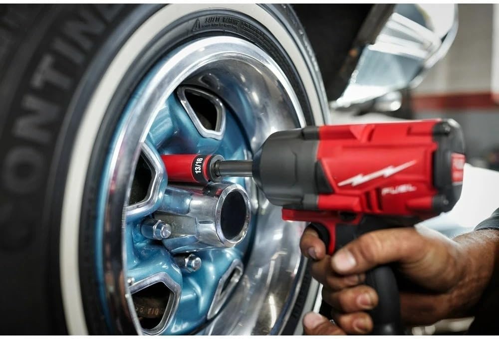 11 PC 49-66-7833 for Milwaukee 1/2' Dual hole design Metric Lug Nut Wheel Socket Set Length 11.6 in Width 11.0 in Height 3.0 in Red Gray