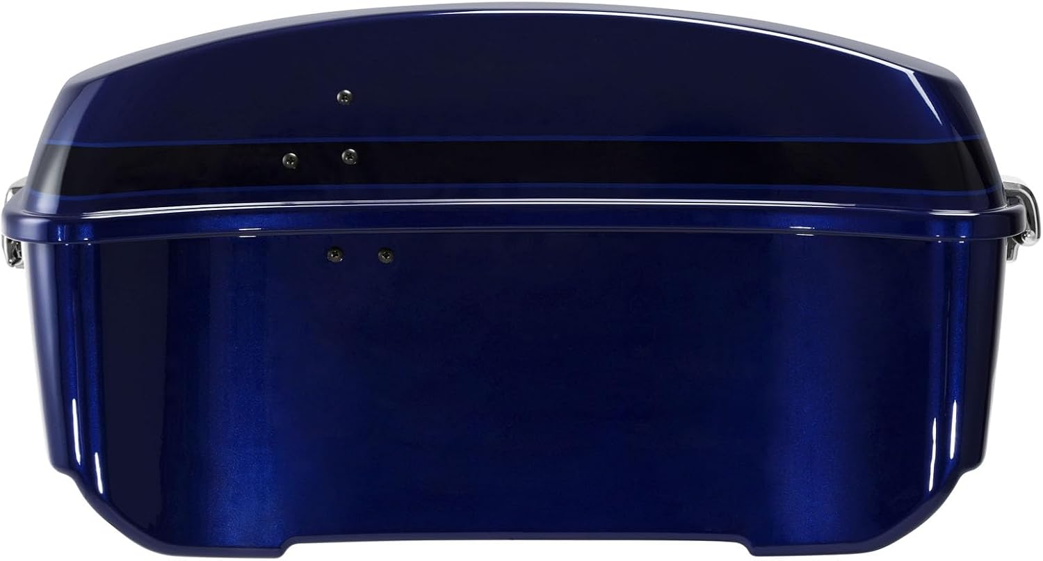 TCMT King Motorcycle Trunk Fit for Harley Touring 2014-2025 CVO Road King Road Glide Street Glide Electra Glide Ultra Limited Pack Blue/Black Sunglo