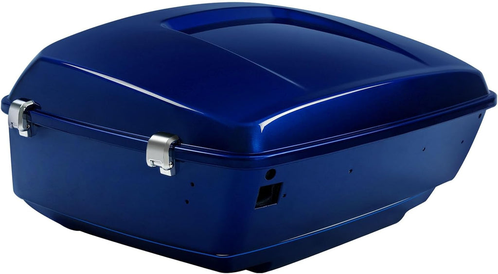 TCMT 13.7' King Motorcycle Trunk Box W/Latch Key Fit For Harley 2014-2025 Touring CVO Road King Road Glide Street Glide Electra Glide Ultra Limited Superior Blue