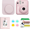 Fujifilm Instax Mini 12 Instant Film Camera, Blossom Pink Bundle with Instax Mini Custom Case, Accessory Kit and Daylight Film, 4x Twin Pack (80 Exposures) ISO 800