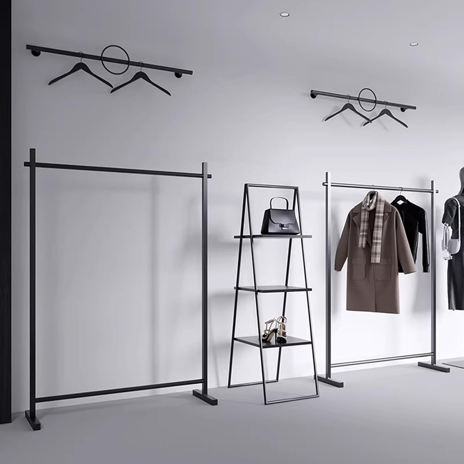 Garment Rack Heavy-Duty Clothes Rail For Bedroom, Home And Retail Store, Load 300 LBS, Large Capacity Metal Clothing Rack For Hanging Clothes, Easy To Assemble Coat Rack, Black(Size:120X40X160CM)