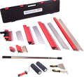 Drywall Tools Skimming Blade with 9 inch Compound Roller - 10', 14', 24'& 32' 40' Blades with 2 Pack 0.3 mm Blades,Taping Knife, Arc Scraper, Construction Tools