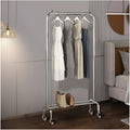 Garment Rack Heavy Duty Clothing Rack on Wheels, Stainless Steel Clothes Rail, Freestanding Single Rail Coat Rack, for Bedrooms and Boutiques (Silver 118x42x145 cm)