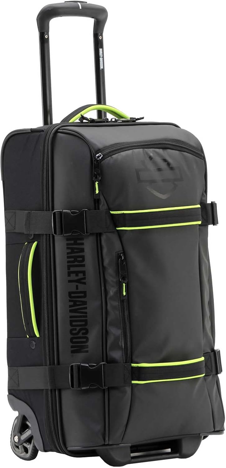 Harley-Davidson 21' Nomad Wheeling Duffel Bag w/Shark Wheels - Black/Lime (21')