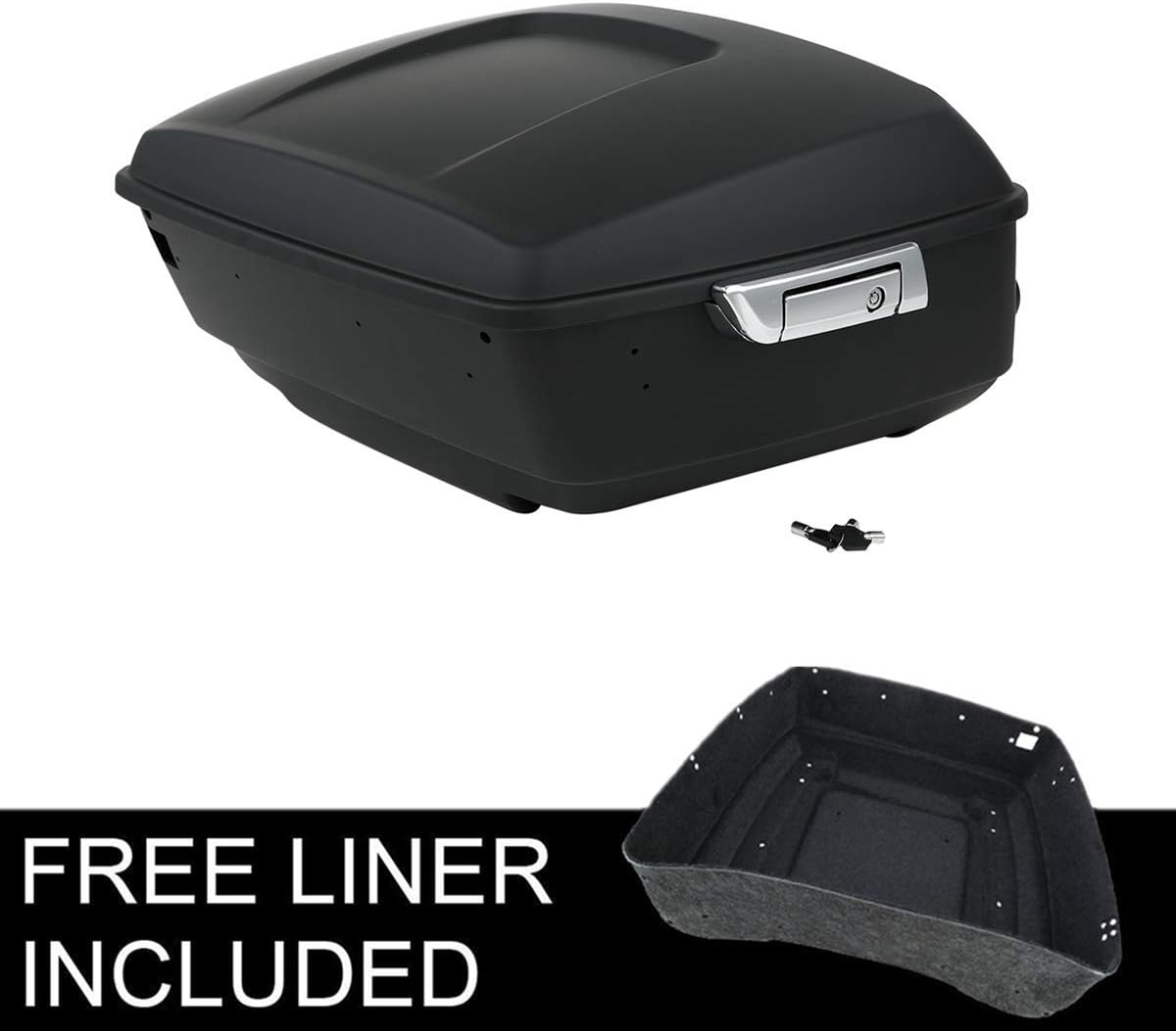 TCMT 13.7' King Motorcycle Trunk Box W/Latches Key Fit For Harley 2014-2025 Touring CVO Road King Road Glide Street Glide Electra Glide Pack