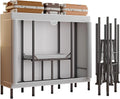 67' H Portable Wardrobe Closet Storage Organizer for Bedroom, Armoire Foldable, Steel Hanging Rack with Cover(110cm/43.3in)
