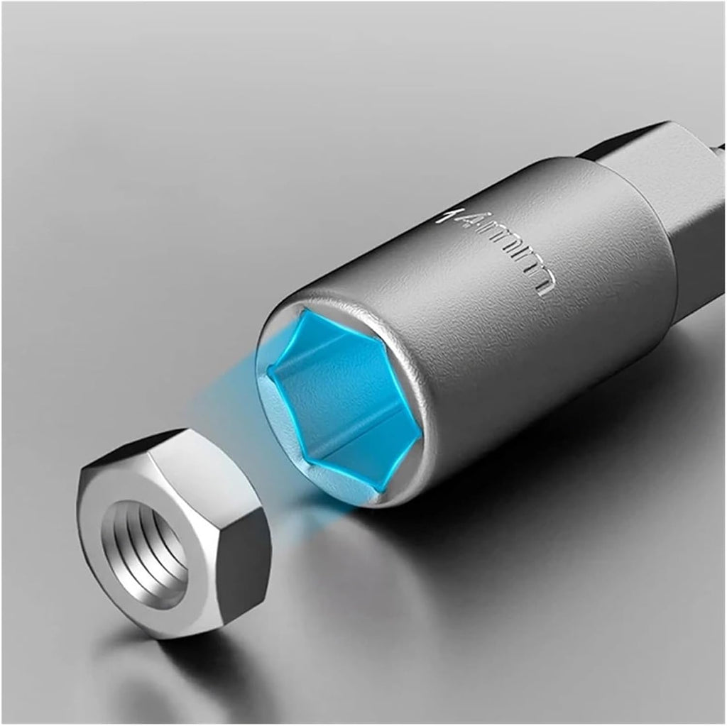 15Pcs 80mm Length Deepen Power Nut Driver Drill Bit Set 5.5-19MM Impact Socket Adapter for Tools 6.35MM Hex Shank
